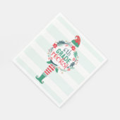 Weihnachtsfeiertag Elf & Blumenkraut Serviette (Ecke)