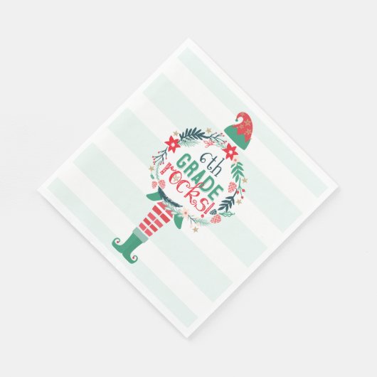 Weihnachtsfeiertag Elf & Blumenkraut Serviette (Ecke)