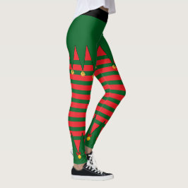 Weihnachtsfeiertag Elf Roter Grüner Streifen Leggings