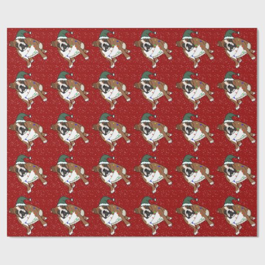 Weihnachtsfeiertag Englisch Bulldog Geschenkpapier (Flach)