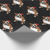 Weihnachtsfeiertag Englisch Bulldog  Geschenkpapier (Ecke)