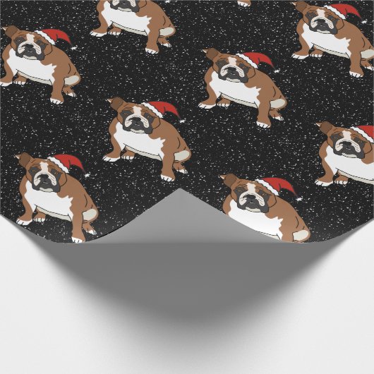 Weihnachtsfeiertag Englisch Bulldog  Geschenkpapier (Ecke)