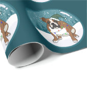 Weihnachtsfeiertag Englisch Bulldog Geschenkpapier (Rolleneckpunkt)