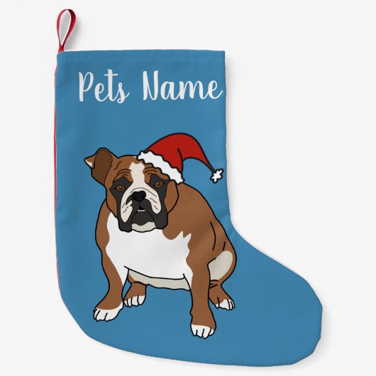 Weihnachtsfeiertag Englisch Bulldog Kleiner Weihnachtsstrumpf (Vorderseite)