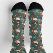 Weihnachtsfeiertag Englisch Bulldog Socken (Oben)