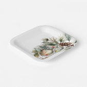 Weihnachtsfeiertag Evergreen Pinecones Pappteller (Gewinkelt)