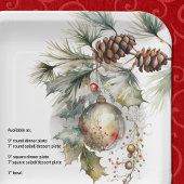 Weihnachtsfeiertag Evergreen Pinecones Pappteller