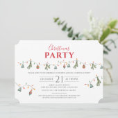 Weihnachtsfeiertag Familie Party Modernes Rustikal Einladung (Stehend Vorderseite)