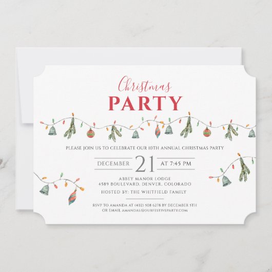 Weihnachtsfeiertag Familie Party Modernes Rustikal Einladung (Vorderseite)