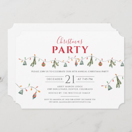 Weihnachtsfeiertag Familie Party Modernes Rustikal Einladung (Vorne/Hinten)