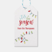 Weihnachtsfeiertag farbenfrohe festliche Lichter Geschenkanhänger (Vorderseite)