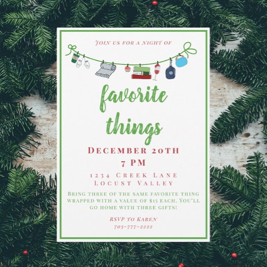 Weihnachtsfeiertag Feierliche LieblingsDINGE Einladung