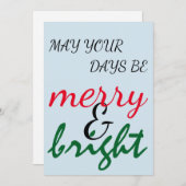 Weihnachtsfeiertag Feiertagskarte (Vorne/Hinten)