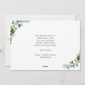 Weihnachtsfeiertag Feiertagskarte (Rückseite)