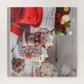 Weihnachtsfeiertag Festliche Hot Chocolate Tasse Puzzle (Horizontal)