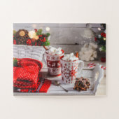 Weihnachtsfeiertag Festliche Hot Chocolate Tasse Puzzle (Horizontal)