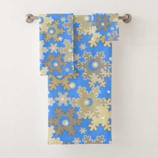 Weihnachtsfeiertag festliche Winterschneeflocken h Badhandtuch Set (Insitu)