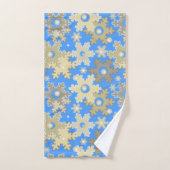 Weihnachtsfeiertag festliche Winterschneeflocken h Badhandtuch Set (Handtuch)