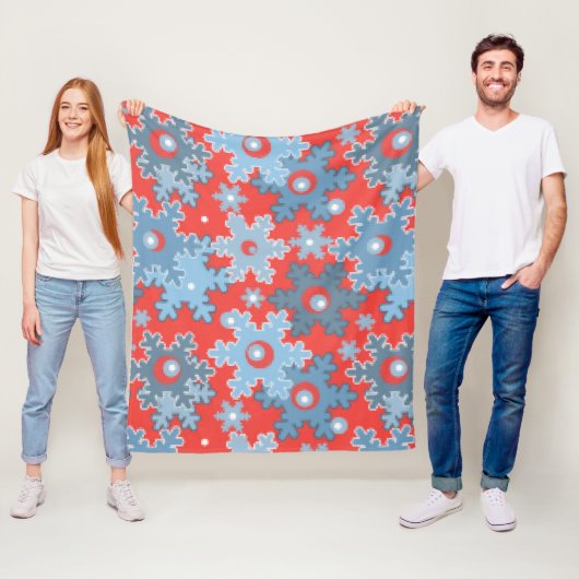 Weihnachtsfeiertag festliche Winterschneeflocken h Fleecedecke (Beispiel)