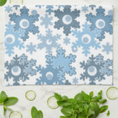 Weihnachtsfeiertag festliche Winterschneeflocken h Geschirrtuch (Gefaltet)