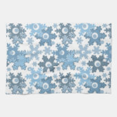 Weihnachtsfeiertag festliche Winterschneeflocken h Geschirrtuch (Horizontal)