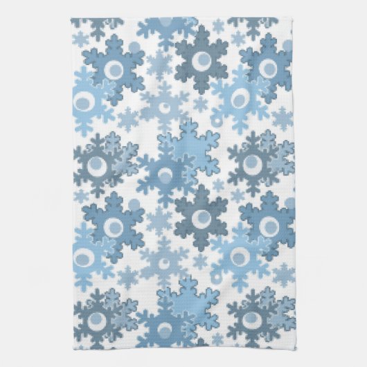 Weihnachtsfeiertag festliche Winterschneeflocken h Geschirrtuch (Vertikal)