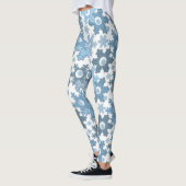 Weihnachtsfeiertag festliche Winterschneeflocken h Leggings (Links)