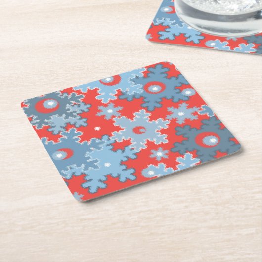 Weihnachtsfeiertag festliche Winterschneeflocken h Rechteckiger Pappuntersetzer (angewinkelt)