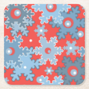 Weihnachtsfeiertag festliche Winterschneeflocken h Rechteckiger Pappuntersetzer