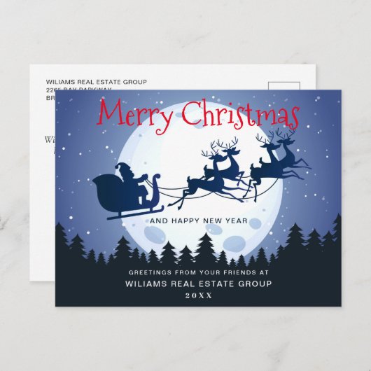 Weihnachtsfeiertag Firmengrüßen Postkarte (Vorne/Hinten)