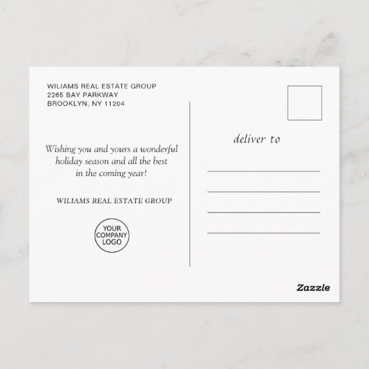 Weihnachtsfeiertag Firmengrüßen Postkarte (Rückseite)