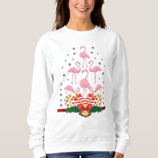 Weihnachtsfeiertag Flamingo Sweatshirt (Vorderseite)