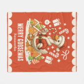 Weihnachtsfeiertag Fleecedecke (Vorderseite (Horizontal))