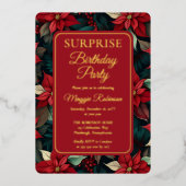 Weihnachtsfeiertag Flora Überraschung Geburtstagsp Folieneinladung (Vorderseite)