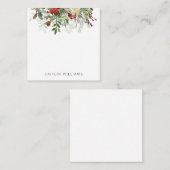 Weihnachtsfeiertag Floral Winter Klein Mitteilungskarte (Vorne/Hinten)