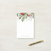 Weihnachtsfeiertag - Floral Winter Post-it Klebezettel (Auf Schreibtisch)