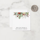 Weihnachtsfeiertag florales Wintergeschenk Mitteilungskarte (Vorderseite/Rückseite Beispiel)