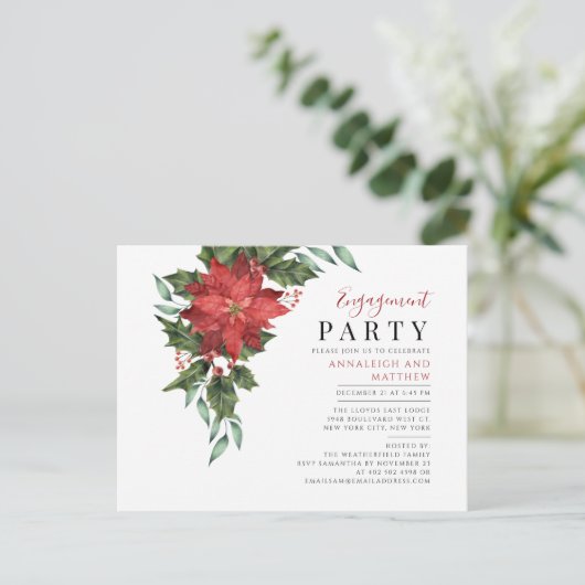 Weihnachtsfeiertag - florierende Partei Einladungspostkarte (Stehend Vorderseite)