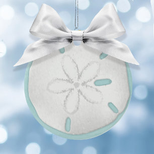 Weihnachtsfeiertag Foto Blue Beach Sand Dollar Sea Keramik Ornament