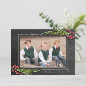 Weihnachtsfeiertag-Foto "Chalkboard" Feiertagskarte (Stehend Vorderseite)