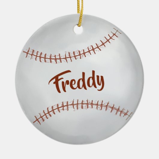 Weihnachtsfeiertag Foto Einfache Baseballsportarte Keramik Ornament (Vorne)
