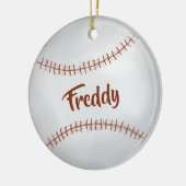 Weihnachtsfeiertag Foto Einfache Baseballsportarte Keramik Ornament (Links)