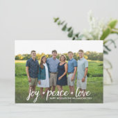 Weihnachtsfeiertag Foto Freude Liebe Schneeflocke Feiertagskarte (Stehend Vorderseite)