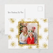 Weihnachtsfeiertag Foto Gold Glitzer Postkarte (Vorne/Hinten)
