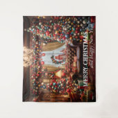 Weihnachtsfeiertag Foto Hintergrund dekorierter Ra Wandteppich (Vorderseite)