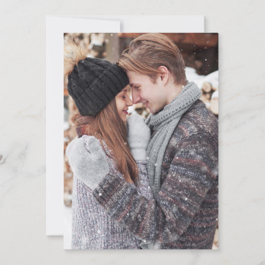 Weihnachtsfeiertag Foto Hochzeit Einladung (Rückseite)