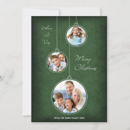 Weihnachtsfeiertag Foto-Karte Grün Ornament Feiertagskarte