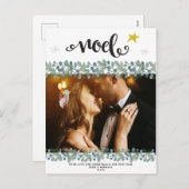 Weihnachtsfeiertag Foto Postkarte Blau (Vorne/Hinten)