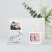 Weihnachtsfeiertag Foto Schwangerschaft Ankündigun Save The Date (Stehend Vorderseite)