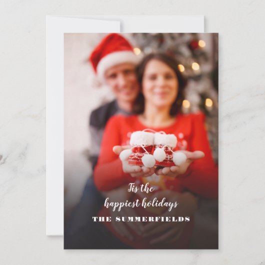 Weihnachtsfeiertag Foto Schwangerschaft Ankündigung (Vorderseite)